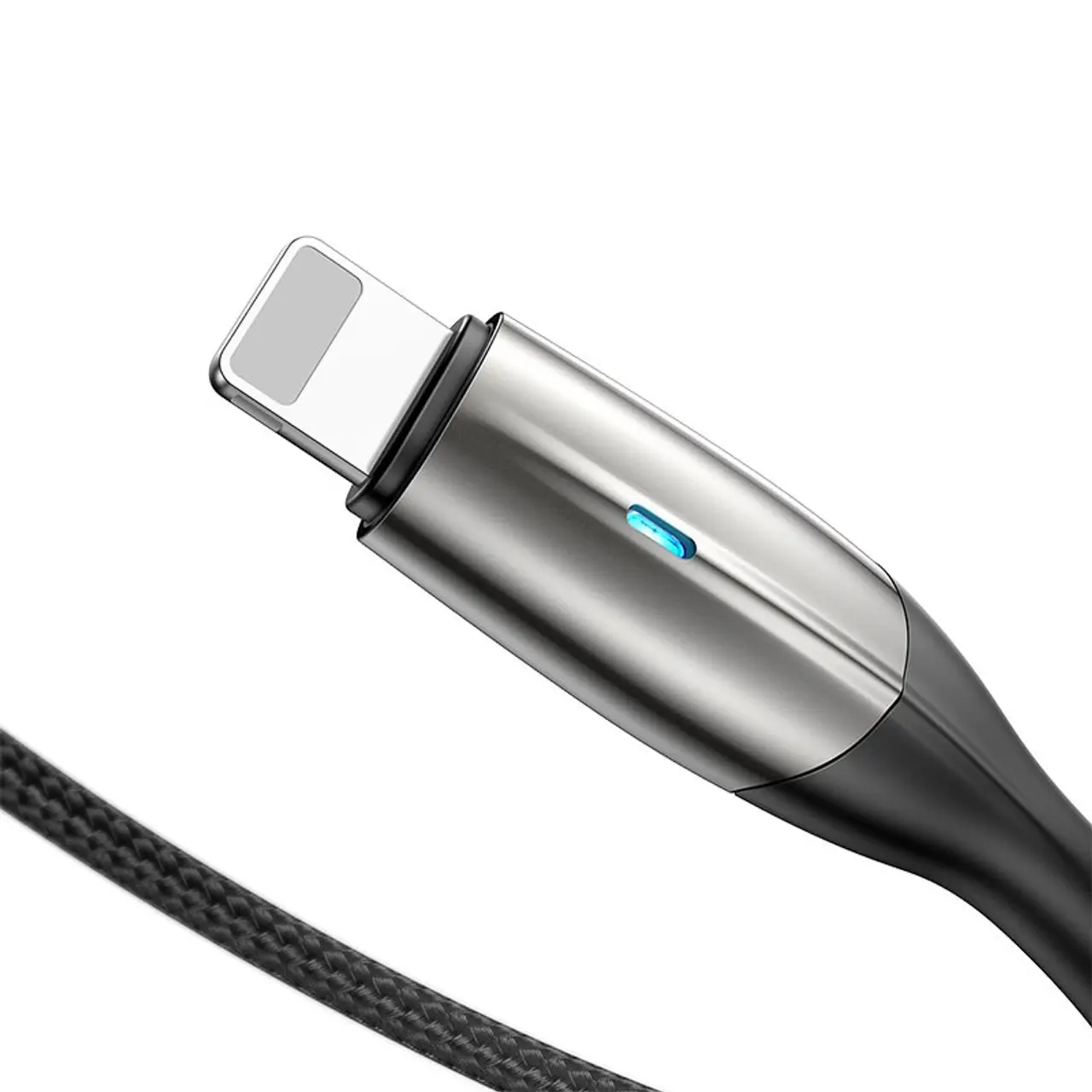 Picture of Baseus CALSP-B01 Horizontal USB to Lightning Cable 1M (Black) with indicator lamp for iPhone -Black