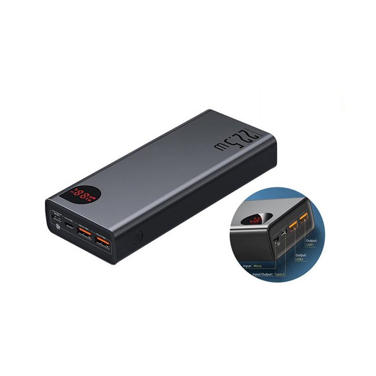 Picture of Baseus PPADM20S 20000mah Adaman Metal Fast Charging Power Bank Black (22.5W) -Black