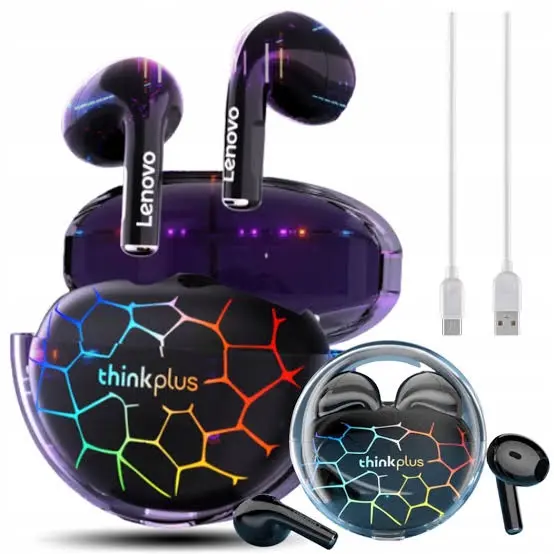 Picture of Lenovo LP80 Pro RGB TWS Bluetooth Wireless Earbuds -Black