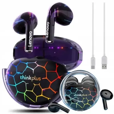 Picture of Lenovo LP80 Pro RGB TWS Bluetooth Wireless Earbuds -Black