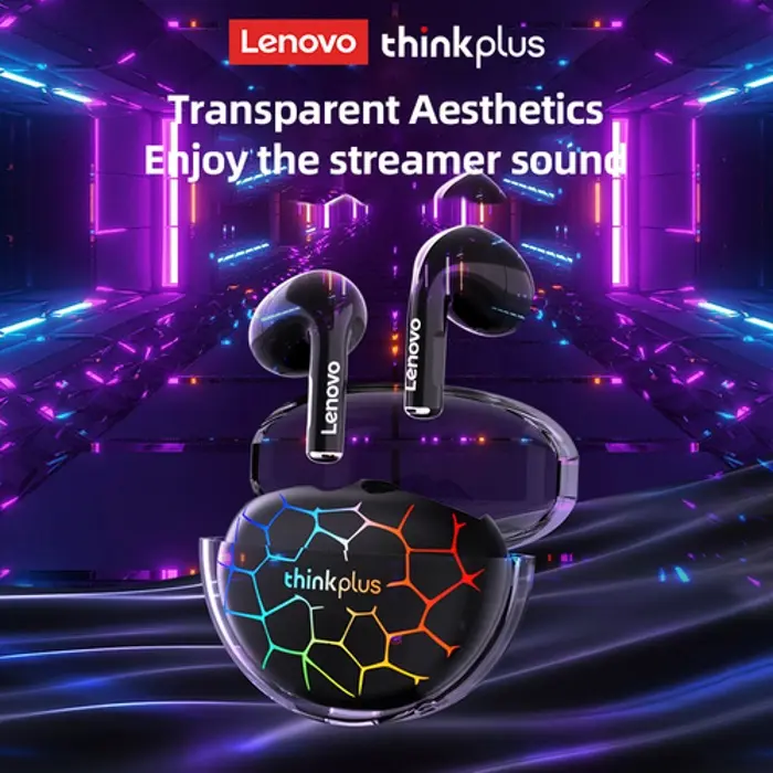 Picture of Lenovo LP80 Pro RGB TWS Bluetooth Wireless Earbuds -Black