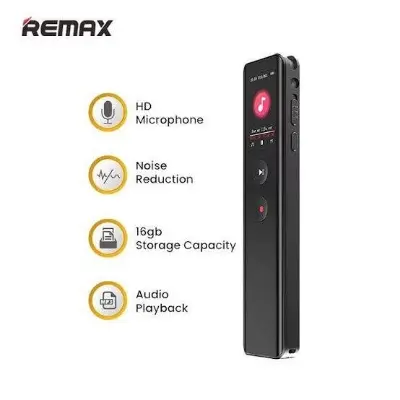 Picture of REMAX RP3 Digital Voice Recorder 16GB Built-in Memory -Black