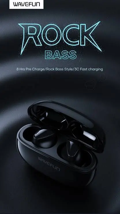 Picture of Wavefun Rock Super Bass TWS Earbuds -Black