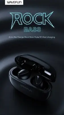Picture of Wavefun Rock Super Bass TWS Earbuds -Black