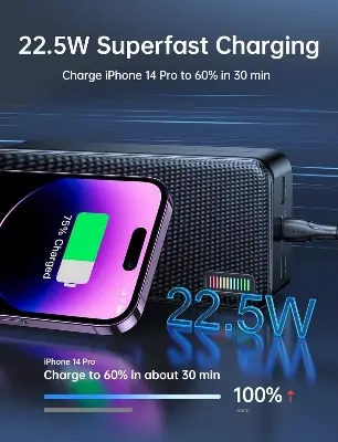 Picture of Joyroom JR-QP196 30000mah 22.5W fast charging Power Bank -White