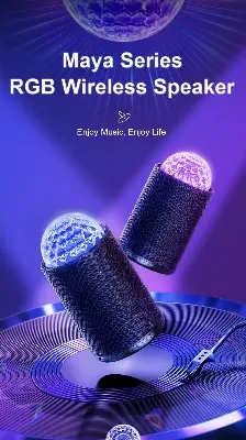 Picture of JR-MS01 Maya Series RGB Wireless Speaker-Black -Black