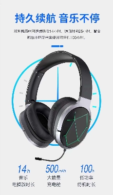 Picture of AWEI A799BL PUBG Call of Duty Mobile Free Fire Mobile Legend Foldable Gaming Wireless Headphone -Black