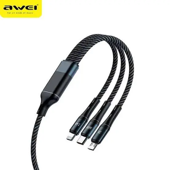 Picture of AWEI CL-972 120W 3 In 1 Fast Multi Charging Cable -Black