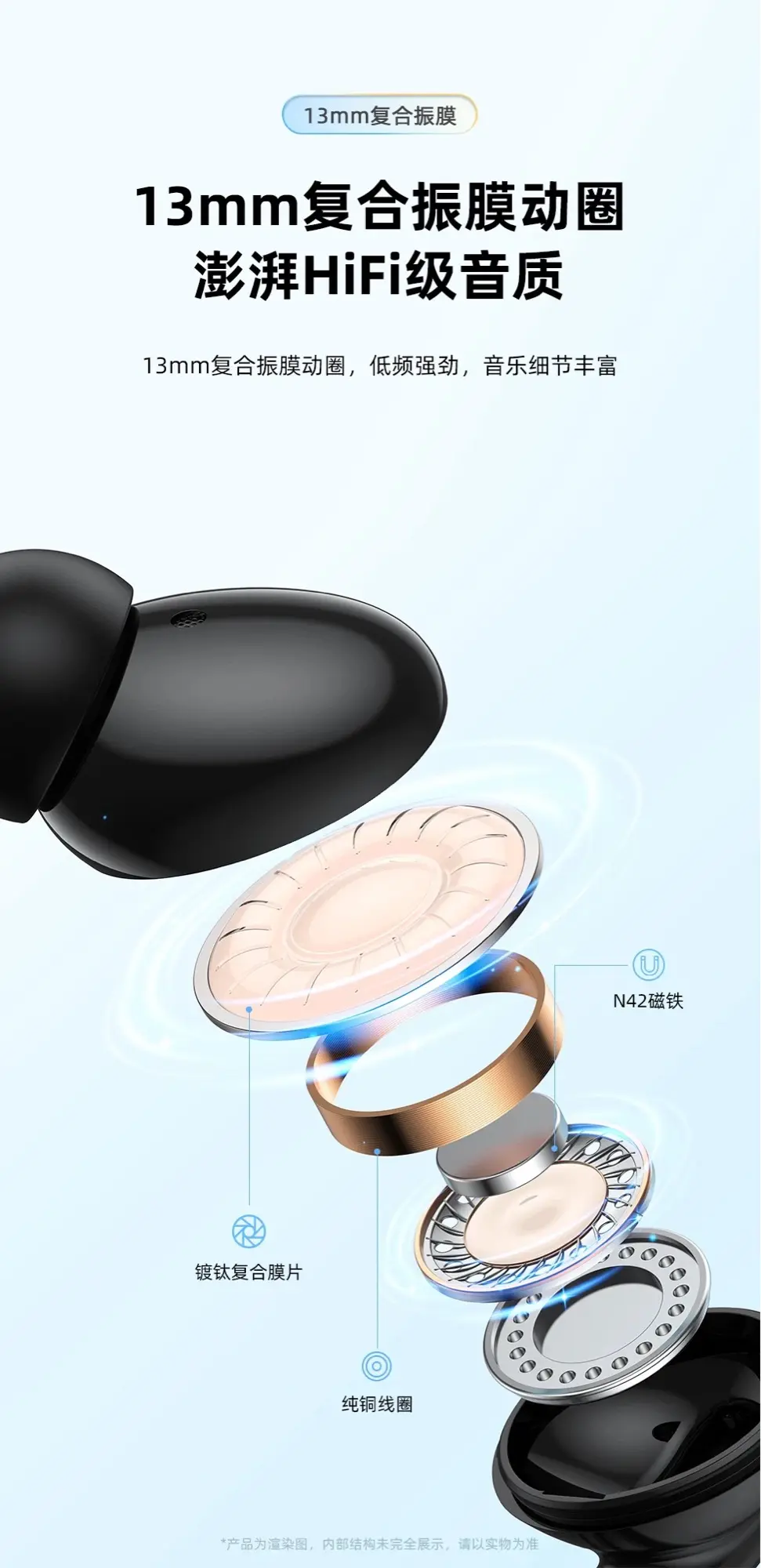 Picture of AWEI T61 Wireless Bluetooth Noise Cancelling Earbuds -Black