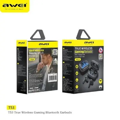 Picture of Awei T53 TWS Colorful Light Wireless Earbuds -Black
