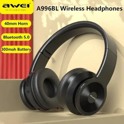 Picture of Awei A996BL Wireless Headset With Built-in Microphone Foldable Noise Cancellation - Bluetooth -Black