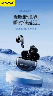 Picture of AWEI T62 TWS ENC Bluetooth Earbuds -Black