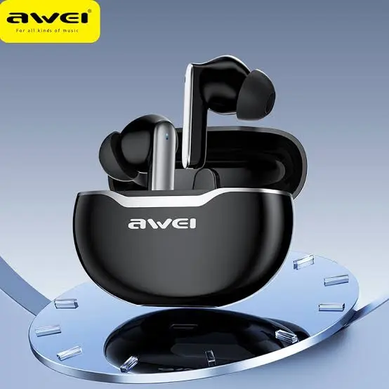 Picture of Awei T50 TWS Truly Wireless Gaming Bluetooth Earbuds - Black -Black