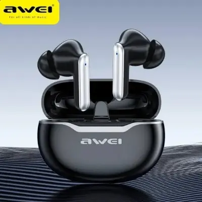 Picture of Awei T50 TWS Truly Wireless Gaming Bluetooth Earbuds - Black -Black