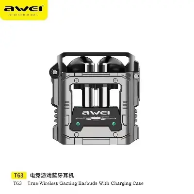 Picture of Awei T63 Wireless Headphone Bluetooth Earphone Gamer Headset Waterproof TWS -Black