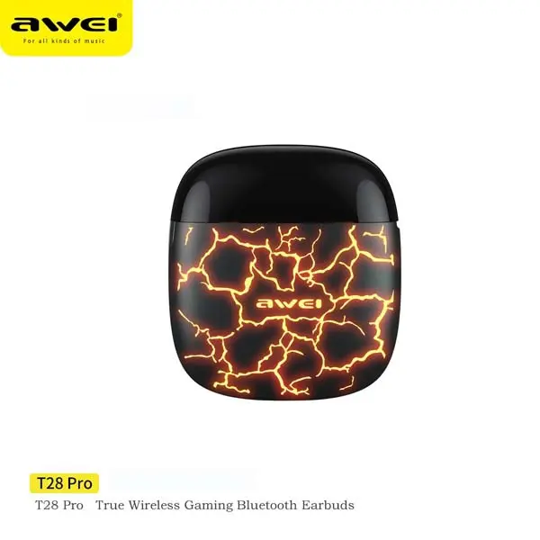 Picture of AWEI T28 Pro TWS Bass Low Latency RGB Gaming Earbuds -Black