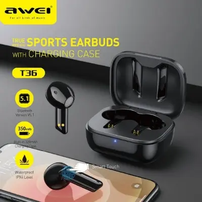 Picture of Awei T36 TWS Wireless Earbuds -Black