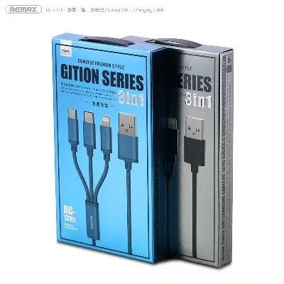 Picture of REMAX RC-131TH GITION SERIES 3 IN 1 CHARGING CABLE 1.15M -Black