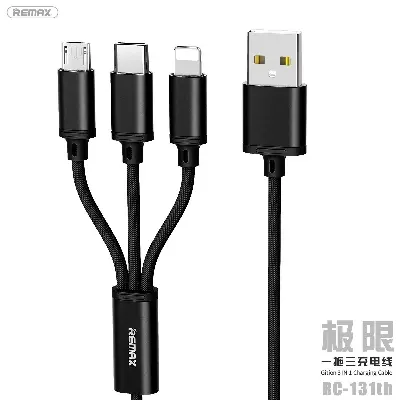 Picture of REMAX RC-131TH GITION SERIES 3 IN 1 CHARGING CABLE 1.15M -Black