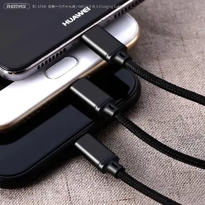 Picture of REMAX RC-131TH GITION SERIES 3 IN 1 CHARGING CABLE 1.15M -Black