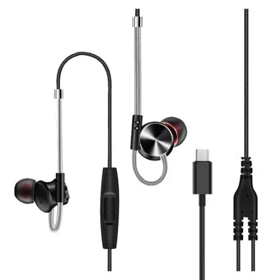 Picture of QKZ DM10 Type C Zinc Alloy Metal Earphone Black -Black