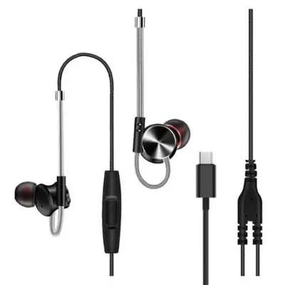 Picture of QKZ DM10 Type C Zinc Alloy Metal Earphone Black -Black