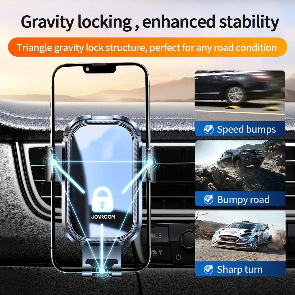 Picture of Joyroom gravitational air vent car holder gray (R-ZS310) -Black