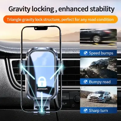 Picture of Joyroom gravitational air vent car holder gray (R-ZS310) -Black