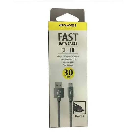 Picture of Awei CL 10 Micro USB Data Cable For Android with Fast Charging -Grey