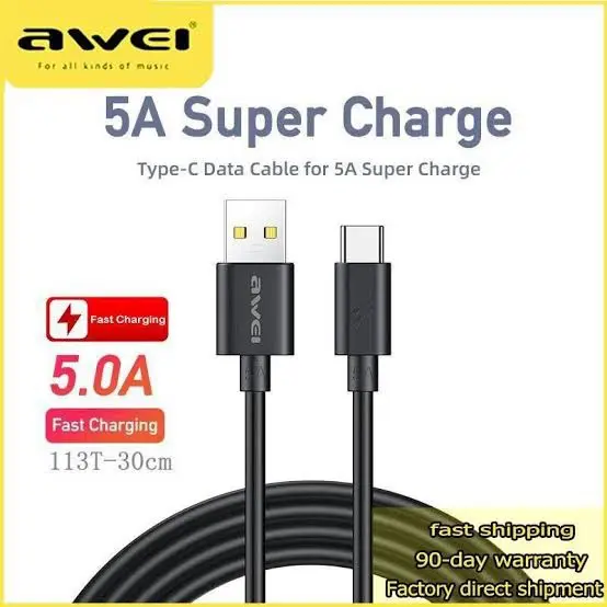 Picture of Awei CL-113T 30cm usb to Type-C Cables -Black