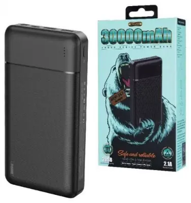Picture of Remax RPP 167 30000MAh Lango Series Power Bank 2.1A POWER BANK 3 INPUTS 2 OUTPUTS LED INDICATOR -Black