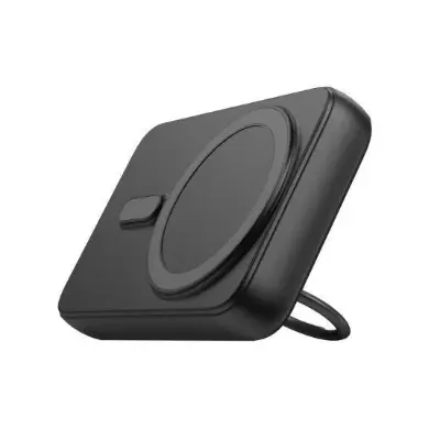 Picture of Joyroom JR-W050 20W 10000mah Magnetic Wireless Power Bank with Ring Holder -Black