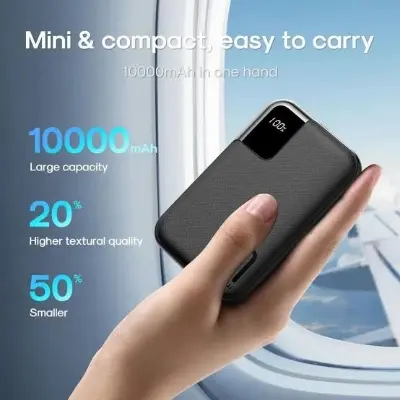 Picture of Joyroom JR-QP190 Mini 10000mah 20W Fast Charging Power Bank -Black