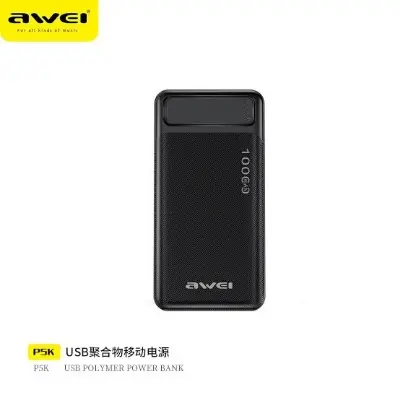 Picture of Awei P6K 20000mAh Dual USB Port Fast Charging Power Bank -Black