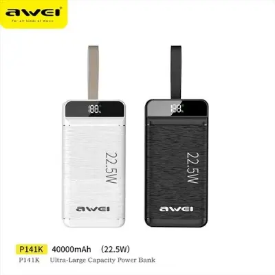 Picture of Awei P140K 30000mAh 22.5W Fast Charging Power Bank with LED Flashlight -Black