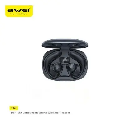 Picture of Awei T67 Air Conduction Wireless Earbuds Bluetooth 5.3 Headphones HiFi Stereo Sound TWS Earbuds With -Black