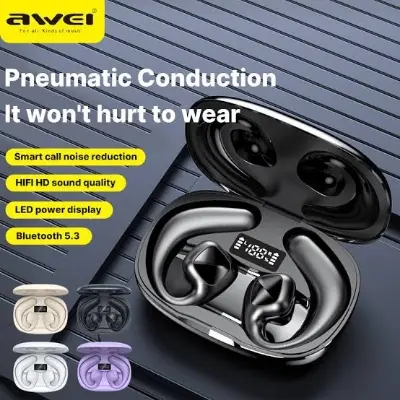 Picture of Awei T67 Air Conduction Wireless Earbuds Bluetooth 5.3 Headphones HiFi Stereo Sound TWS Earbuds With -Black
