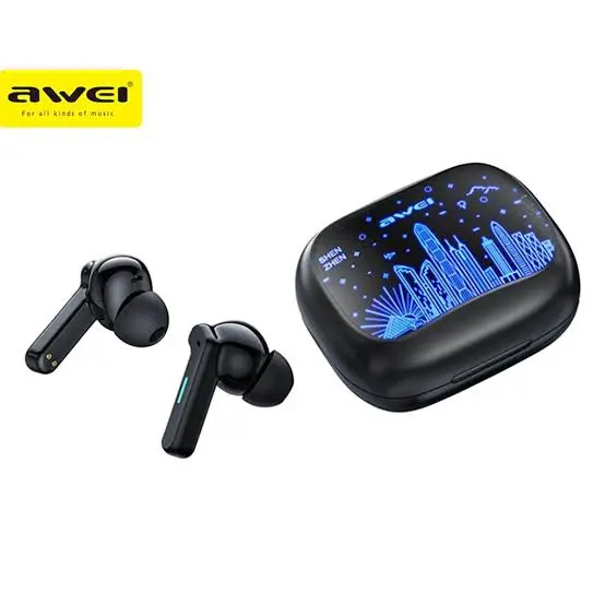 Picture of Awei T53 TWS Colorful Light Wireless Earbuds -Black