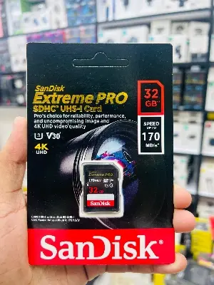 Picture of SanDisk Extreme PRO 32GB SDXC Memory Card, Up to 170 MB/s, Class 10, U3, V30 -32GB