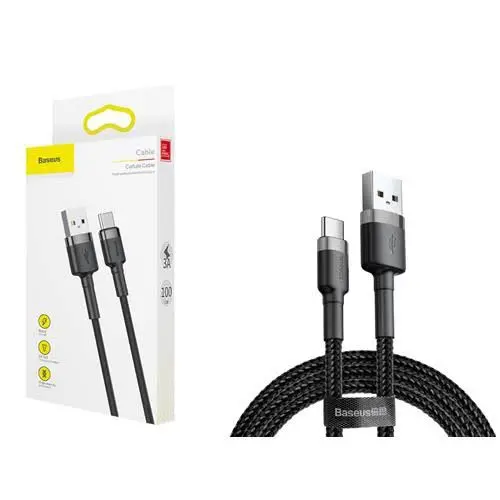 Picture of Baseus Cafule Quick Charge 3.0 USB to Type C Cable 2 meter/1 meter -Black