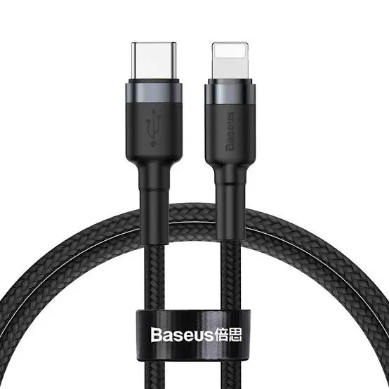 Picture of Baseus Cafule Quick Charge 2.4A USB to Lightning Cable for ip 2 meter/1 meter -Black