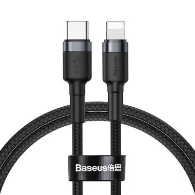 Picture of Baseus Cafule Quick Charge 2.4A USB to Lightning Cable for ip 2 meter/1 meter -Black