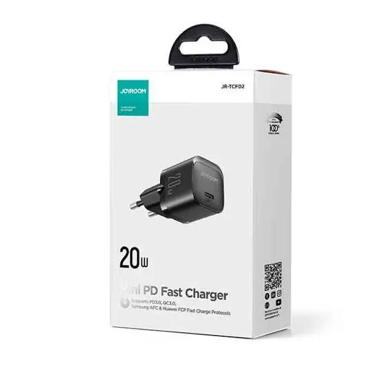 Picture of joyroom JR-TCF02 PD 20W Mini intelligent fast charger EU/UK -Black