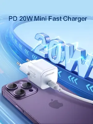 Picture of joyroom JR-TCF02 PD 20W Mini intelligent fast charger EU/UK -Black