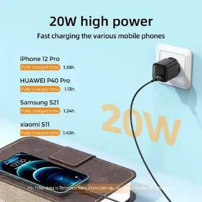 Picture of Joyroom Charger Home Adapter Mini Fast Travel 20W L-P202 – Black -Black
