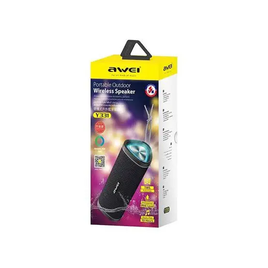 Picture of Original Awei Y331 TWS RGB Portable Wireless Bluetooth Speaker IPX6 Waterproof -Aqua