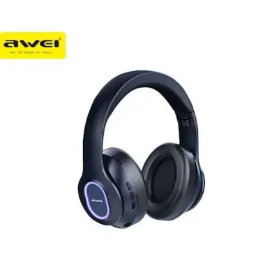 Picture of Awei A100BL Wireless Headset Strong Bass Stereo Foldable LED Breathing Lighting With Built-in Microphone FM Redio -Black