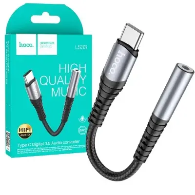 Picture of Hoco LS33 Type-C Digital 3.5 Audio Converter Headphone Adapter -Black