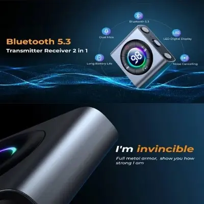 Picture of JOYROOM JR-CB2 2-in-1 Wireless Bluetooth Transmitter/ Receiver -Black