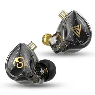 Picture of QKZ × HBB 10mm Titanium-Coated Diaphragm Driver HiFi In-Ear Earphones with mic -Black